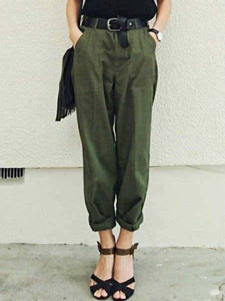 

Casual Pants, Army green, Pants