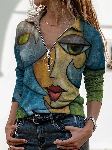 

Top Dritto Maniche Lunghe Misto Cotone, Come immagine, Sweater