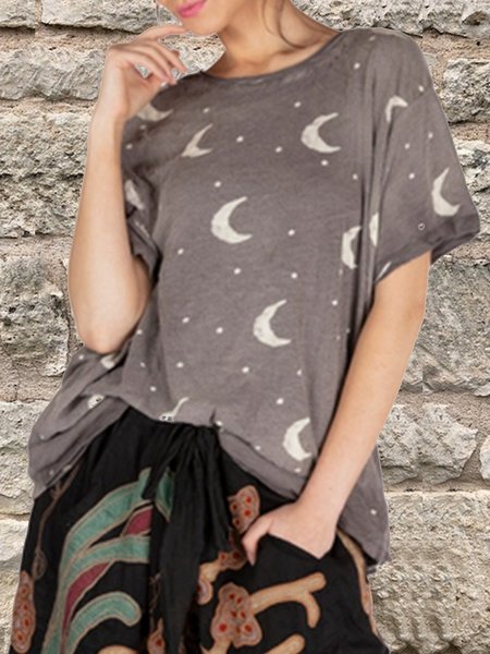

Star Shift Short Sleeve T-shirt, Gray, Tops