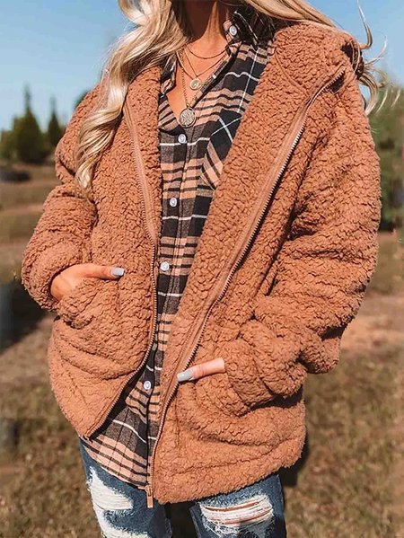 

Vintage Hoodie Jacket, Brown, Coats