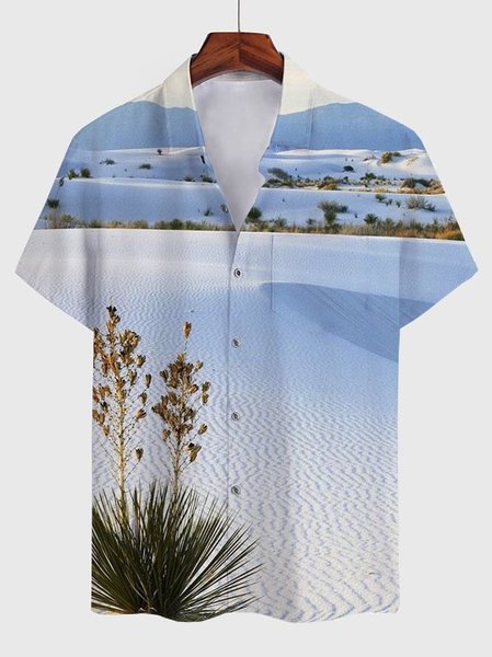 

Square Neck Cotton-Blend Casual Shirts & Tops, Blue, Shirts