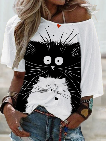

Short Sleeve Round Neck Shirts & Tops, White, T-Shirts
