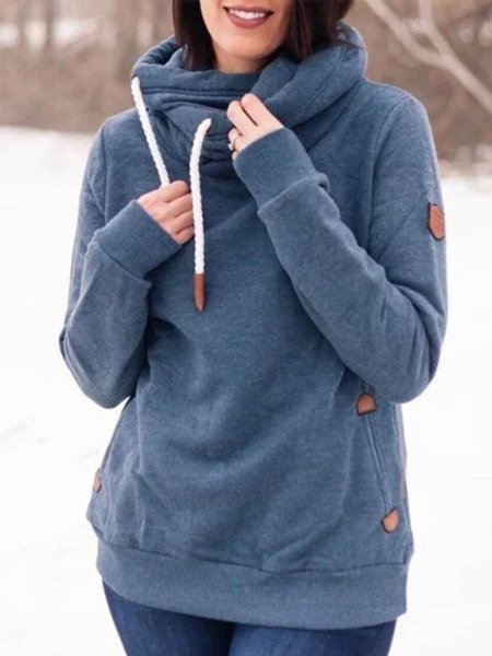 

Gray Long Sleeve Hoodie Solid Sweatshirt, Hoodies&Sweatshirts