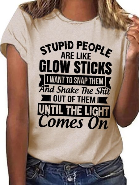 

Stupid People Graphic Tee, Beige, T-shirts