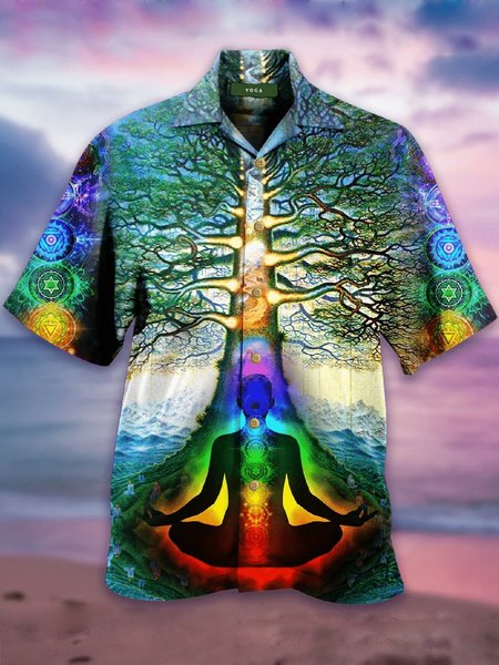 

Leaves Shirts, Blue, Men's Floral shirt