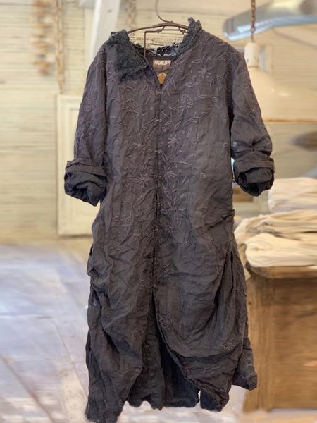 

Long Sleeve Ruched Trench coat, Purple, Outerwear