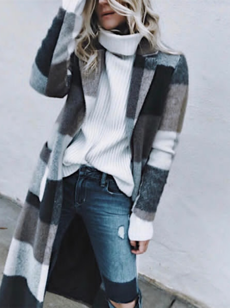 

Long Sleeve Lapel Vintage Cotton Jacket, Gray, Cardigans