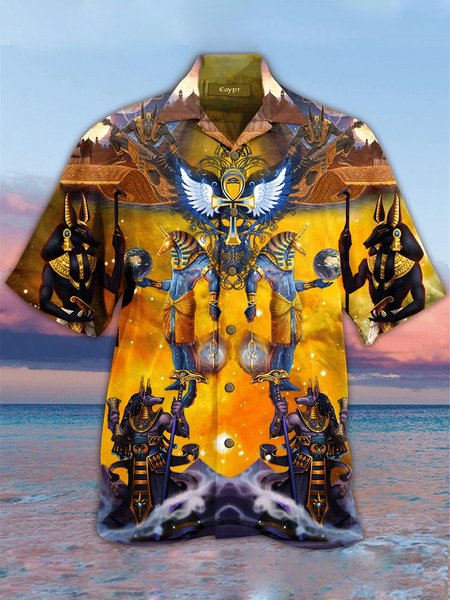 

Printed Abstract Vintage Shirts, Yellow, Men's Floral shirt