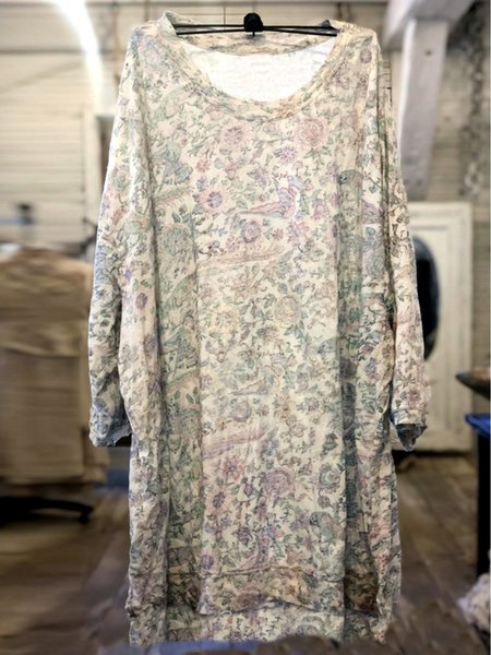 

Floral Crew Neck Holiday Printed Weaving Dress, Apricot, Dresses