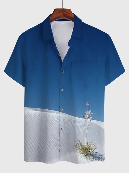 

Square Neck Vintage Abstract Shirts & Tops, Blue, Shirts