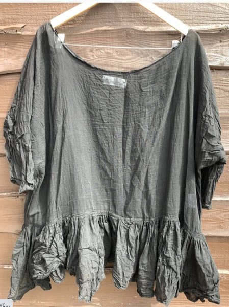 

Casual Short Sleeve Tops, Navy grey, Tops