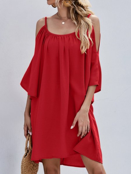 

Cold Shoulder Holiday Dress, Red, Mini Dresses
