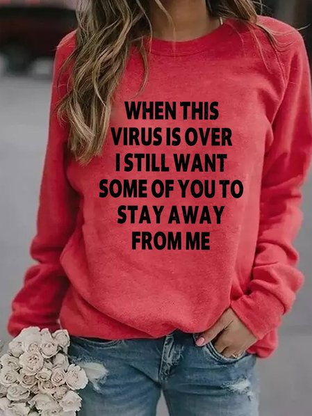

When This Virus Is Over women's long sleeve sweatshirt, Rose red, Hoodies&Sweatshirts