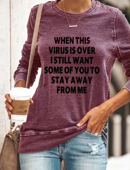 

When This Virus Is Over women's long sleeve sweatshirt, Purple, Hoodies&Sweatshirts