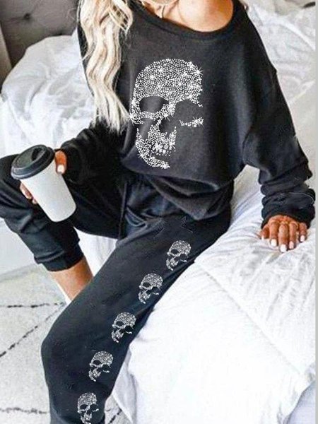 

Casual Suit, Black, Two-piece Set