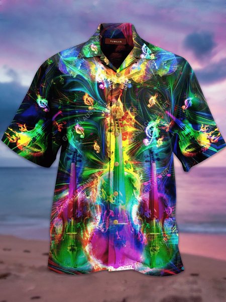 

Casual Shirt Collar Geometric Shirts, Blue, Men