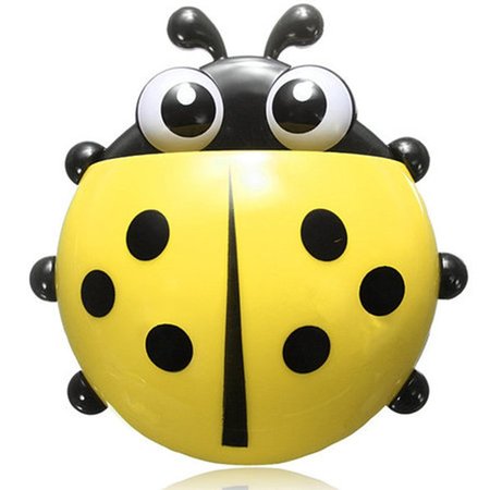 

Ladybug Wall Suction Cup Toothbrush Holder Bathroom Hanger Stuff, Yellow, Home&Garden