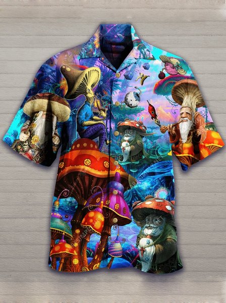 

Shirt Collar Casual Shirts, Blue, Men's Floral shirt