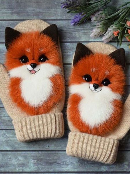

Polyester Printed Casual Winter Orange Gloves, Scarves & Gloves