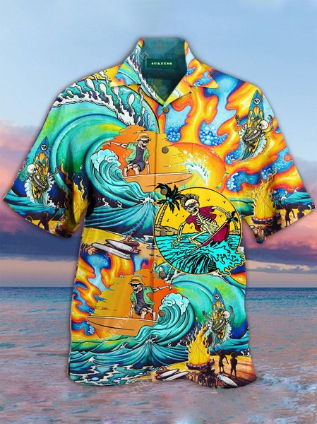

Abstract Vintage Shirts & Tops, Blue, Men's Floral shirt