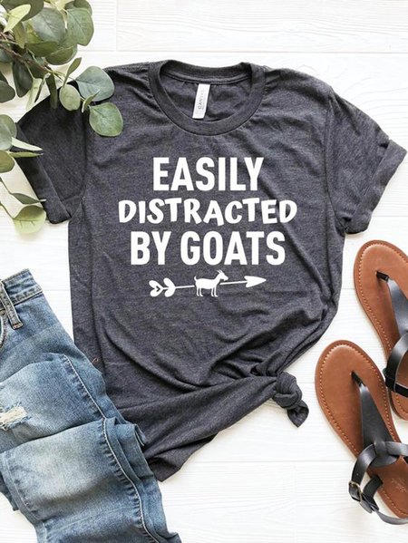 

Easily Distracted By Goats Shirt, Gray, T-shirts