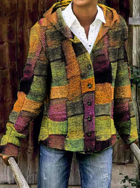 

Giubbotto Maniche Lunghe Bohemian Astratto, Multicolore, Coats & Jackets