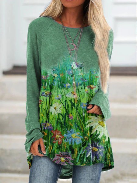 Camicie & Top Casuale Misto Cotone, Verde, T-Shirts