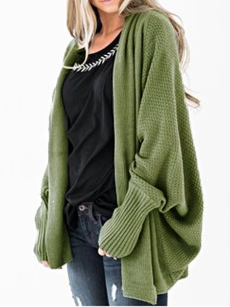 

Casual Cotton Long Sleeve Solid Coat, Lightgreen, Outerwear