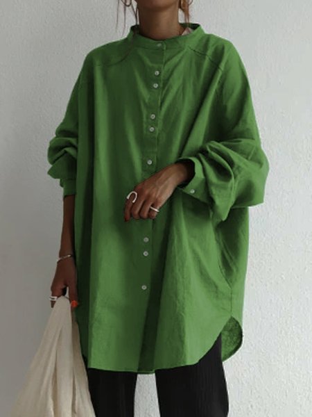 

Camicie & Top Di base Dritto Maniche Lunghe Cotone, Verde, Hoodies & Sweatshirts