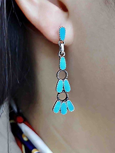Alloy Earrings, Green, Earrings
