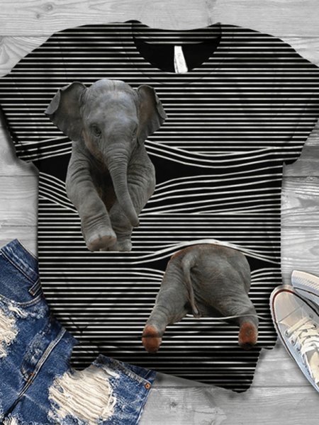 

Camicie & Top Maniche Corte Animale Misto Cotone, Nero, T-Shirts