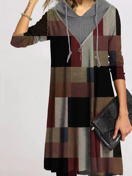 

Abito A-line Geometrico, Multicolore, Casual Dresses
