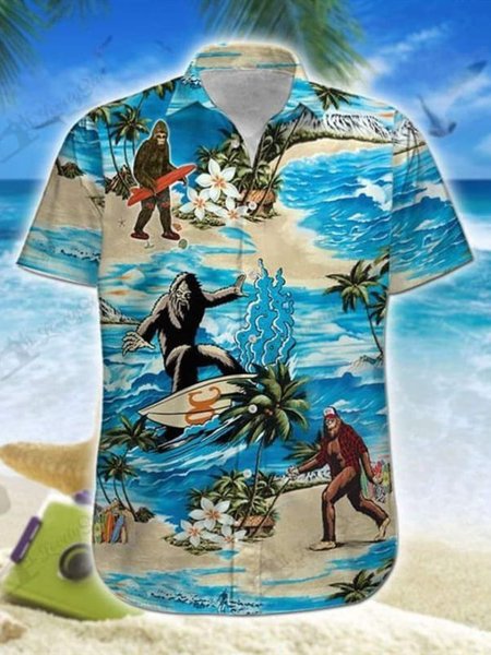 

Vintage Printed Shirts & Tops, Blue, Men's Floral shirt