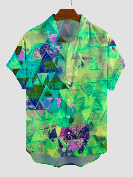 

Men's Linen Tribal Shirts, Green, Men's Floral shirt