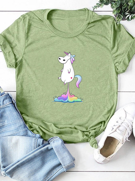 

Casual Floral-Print Shirts & Tops, Lightgreen, T-shirts