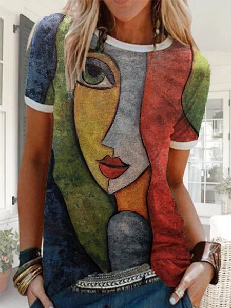 

Camicie & Top Stampato Astratto Casuale, Rosso, T-Shirts