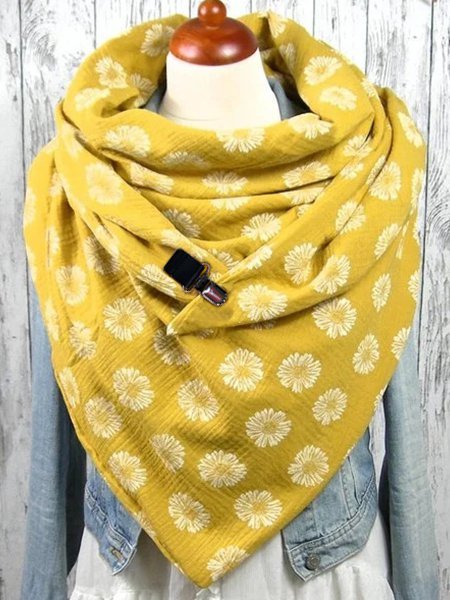 

Yellow Printed Casual Scarves, Women Scarves & Shawls