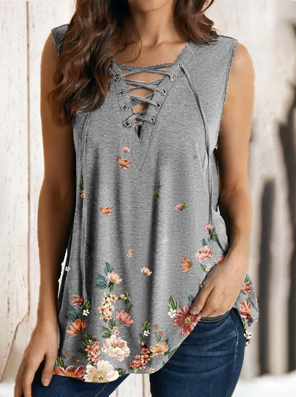 

Camicie & Top Vintage Cotone, Grigio, Tank Top