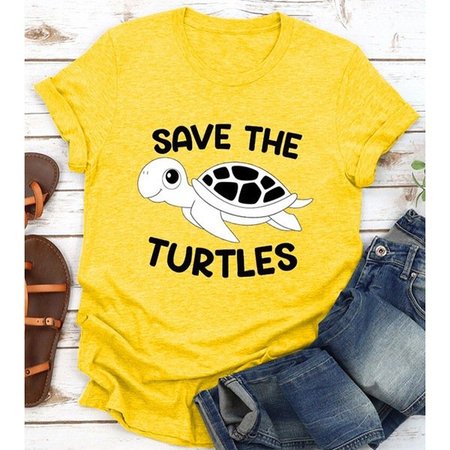 

Casual Short Sleeve T-shirt, Yellow, Tees & T-shirts