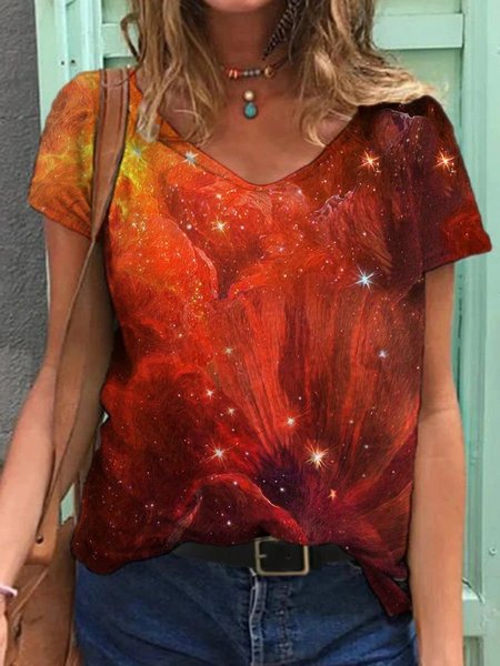 

Long Sleeve V Neck Casual T-shirt, Tees & T-shirts