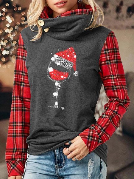 

Gray Cowl Neck Long Sleeve Shirts & Tops, Long sleeve tops
