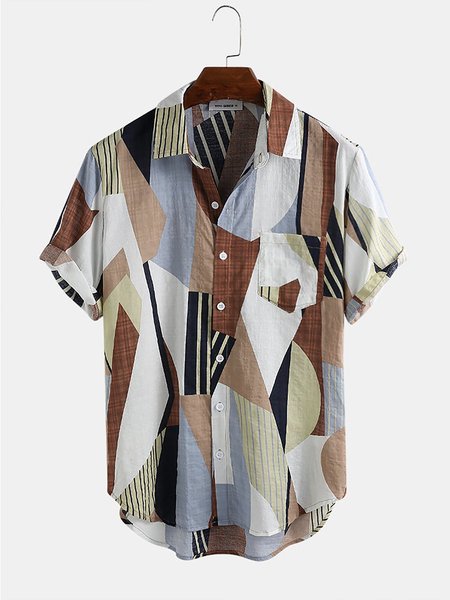 

Men's Basic Shirt Collar Shirts, White, Men's Floral shirt