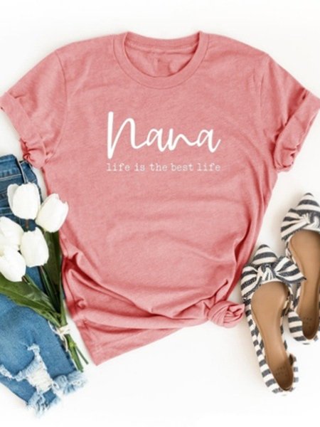 

Casual Short Sleeve T-shirt, Pink, Tees & T-shirts