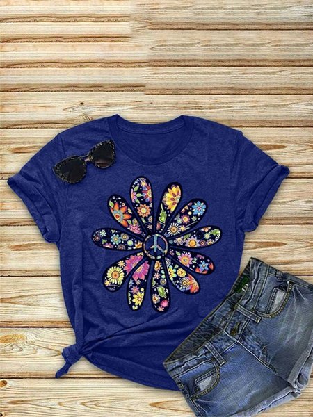 

Statement Short Sleeve Printed T-shirt, Blue, T-Shirts