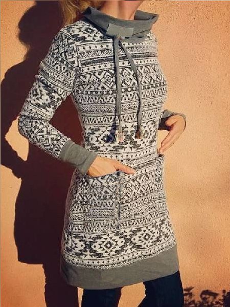 

Casual Turtleneck Long Sleeve Cotton Sweatshirt, Image color, Hoodies & Sweatshirts