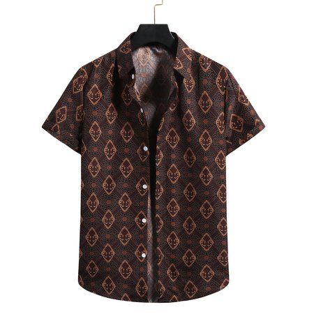 

Casual Abstract Shirts & Tops, As picture, Short Sleeves Shirts