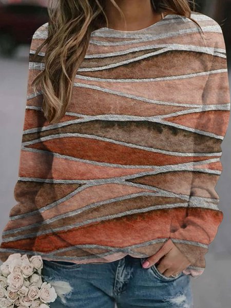 

Felpa Casuale Maniche Lunghe Onda Stampato, Arancia, Hoodies & Sweatshirts