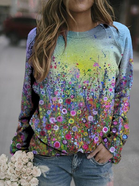 

Felpa Colorato Dente Di Leone La Pittura Stampare, Fiore, T-Shirts