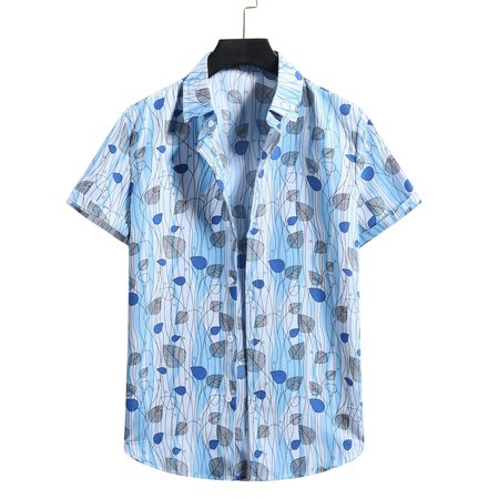 

Cotton-Blend Shirts & Tops, Blue, Short Sleeves Shirts