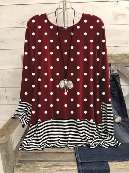 Camicie & Top Girocollo Maniche Lunghe, Rosso, T-Shirts